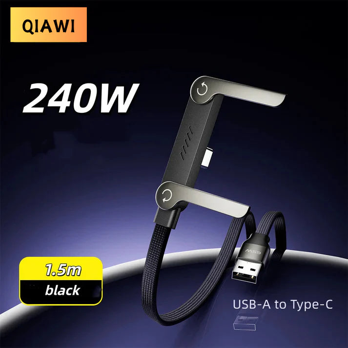 Invisible Holder Charger Cable with Stand, 240w super fast charging 2-in-1 Fast Charging Cord