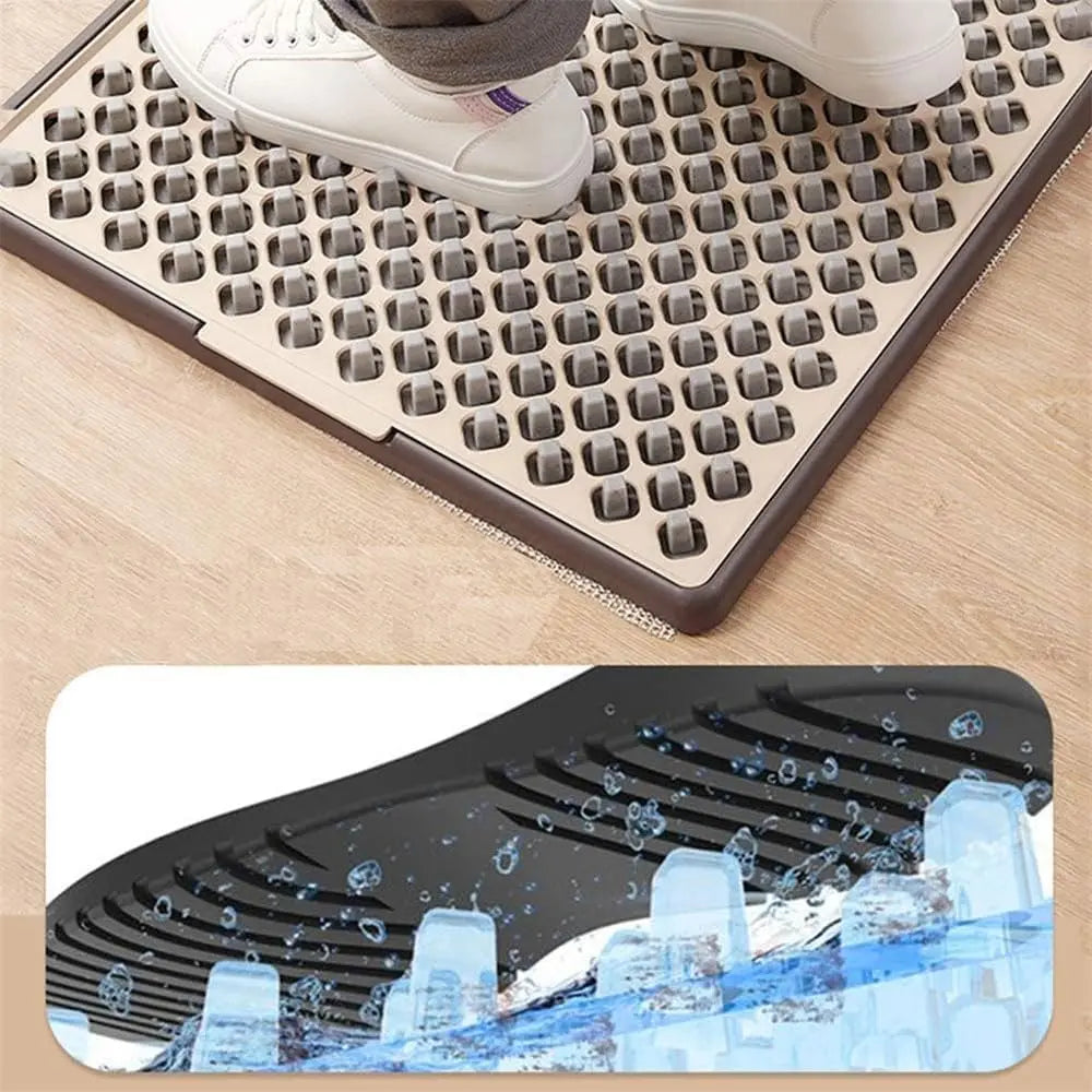 Multi-functional shoe shining floor mat