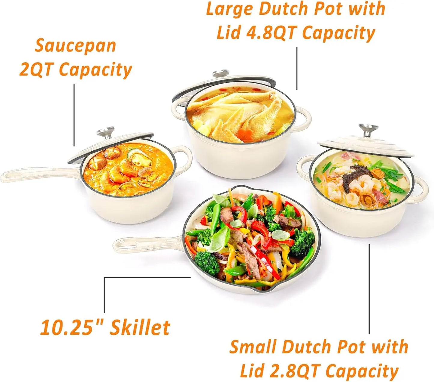 7-Piece Enameled Cast Iron Cookware Set