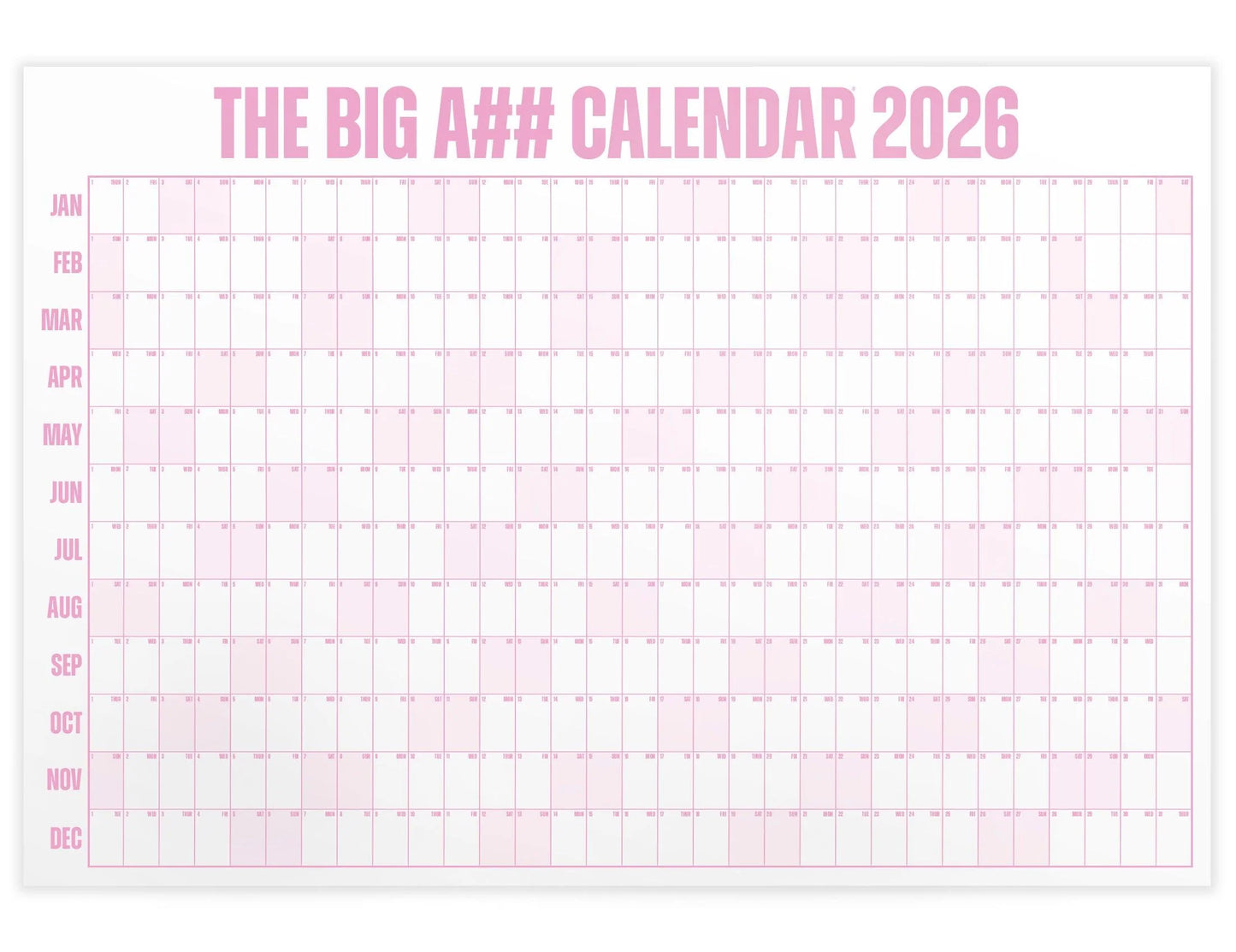 The Big Bright Calendar 2026 📅 - Design Your Amazing 2026! ✨ - 365-Day Year-at-a-Glance Wall Calendar with Dry-Erase Material ✏️ & Custom Labels 🏷️