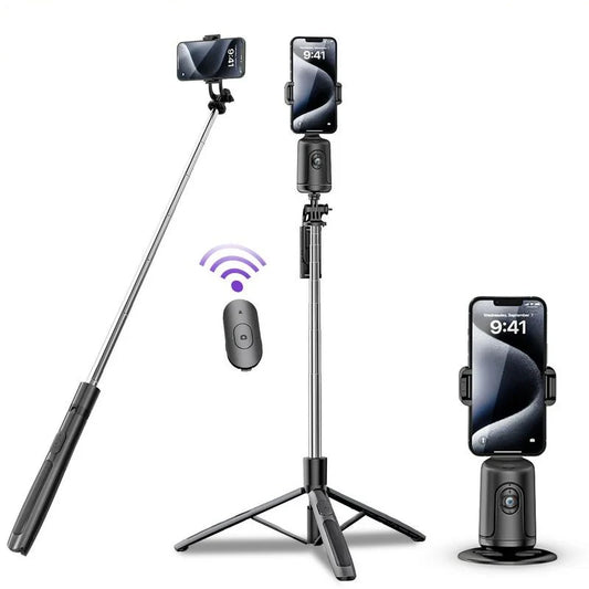 Automatic Face-Tracking Tripod with 360-Degree Rotation and Mounting Bracket