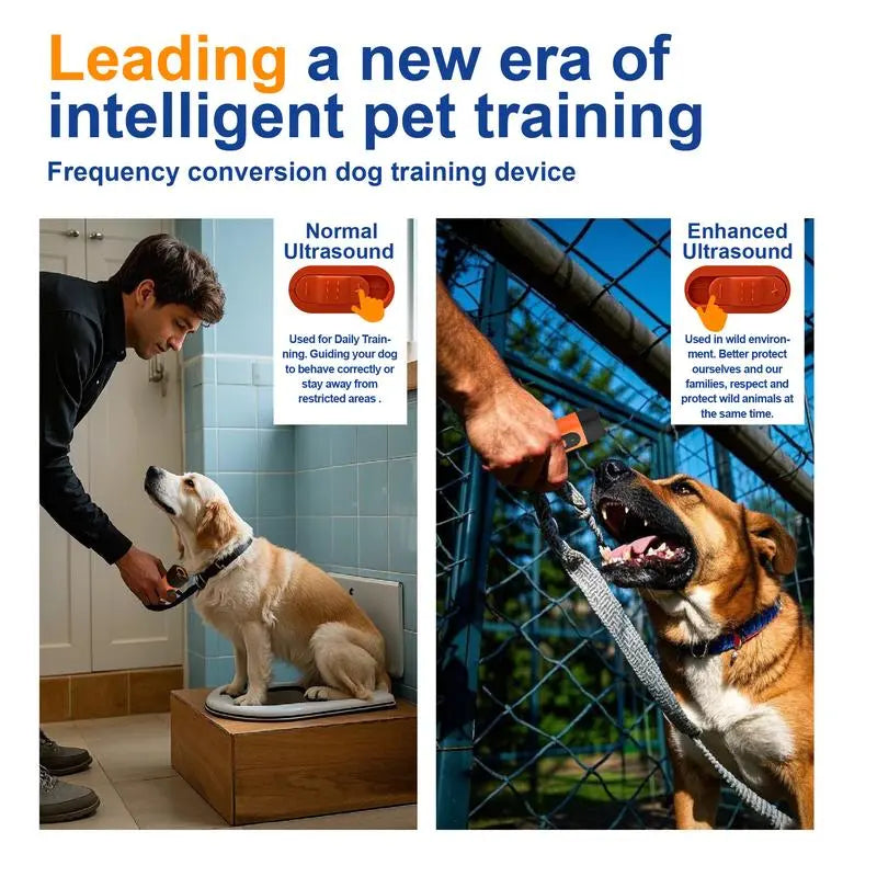 Professional Dog Bark Deterrent Device with LED Flashlight, 30ft Range, Rechargeable & Portable